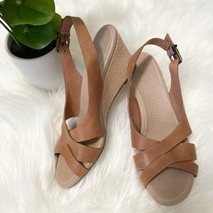 UGG ‘Kennedy’ leather criss cross wedge sandal